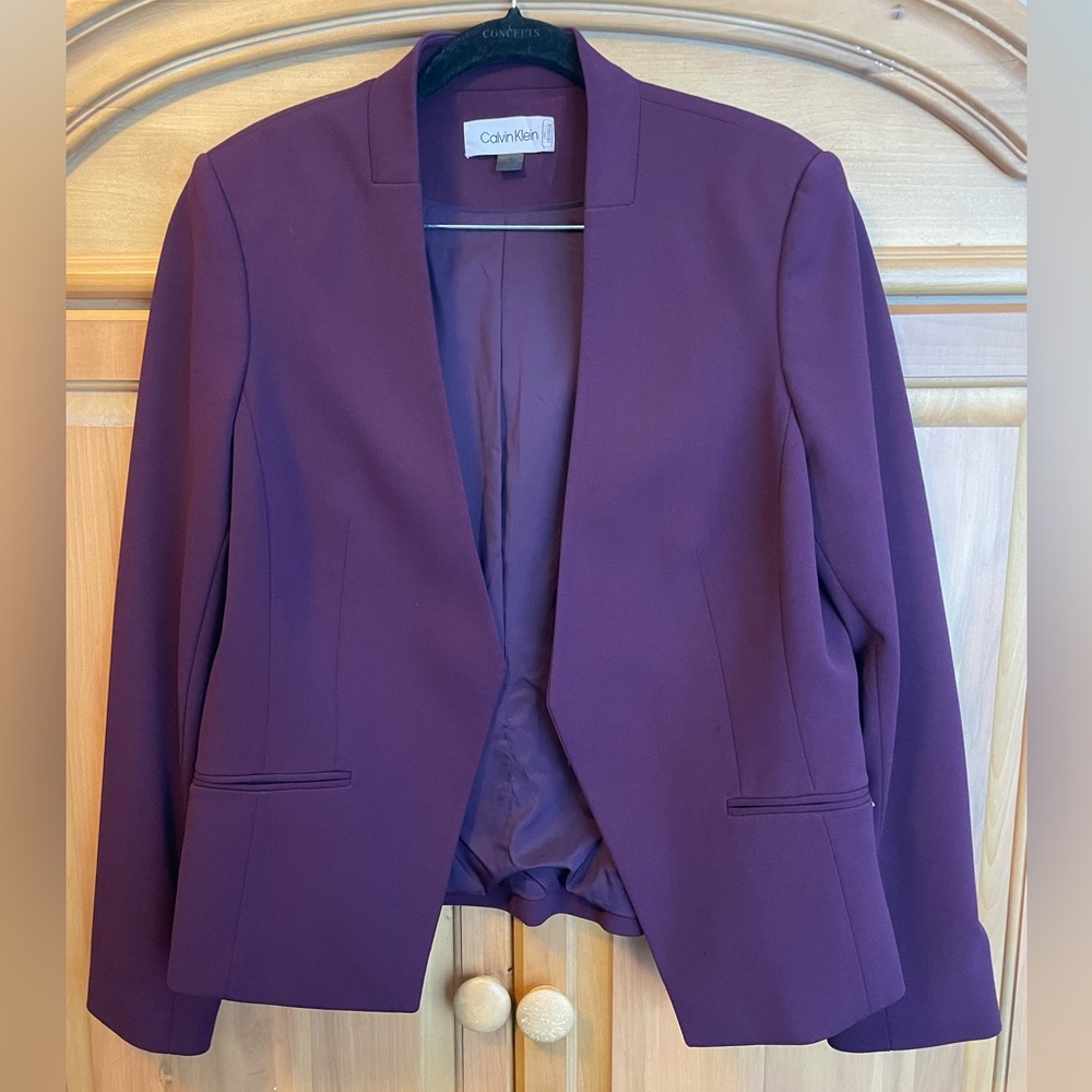 Calvin Klein Purple Blazer Modern Minimalist Design
